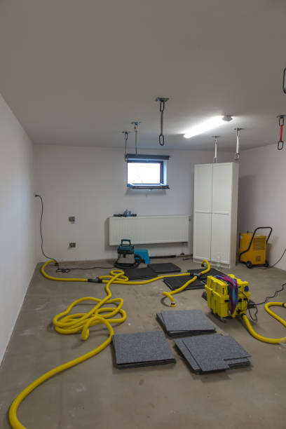 istock Drying a concrete floor under a fabric covering. After pouring, initial drying, and then drilling and blowing hot air 1296227697