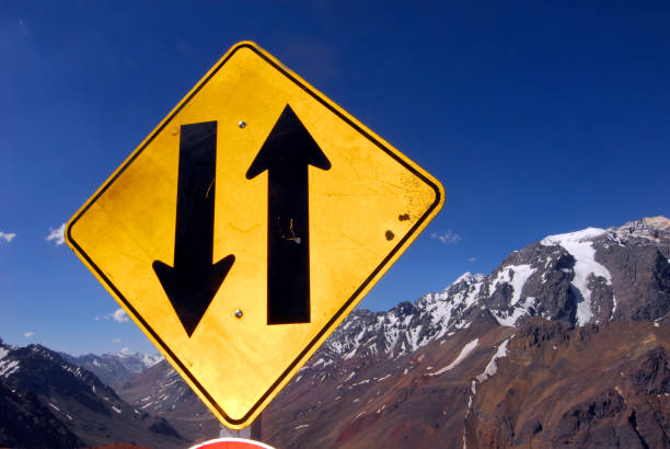 istock contraflow lane traffic sign or road sign 1296229126
