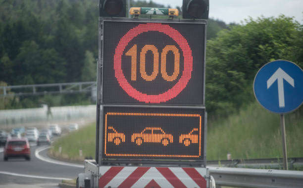 istock traffic congestion warning road sign 1296230030