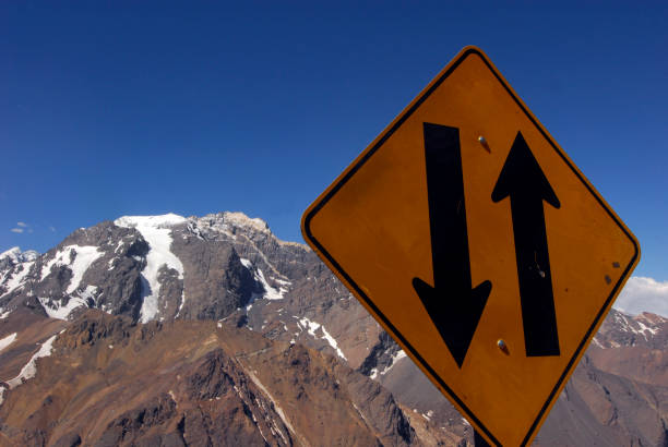 istock contraflow lane traffic sign or road sign 1296230104