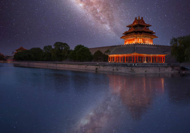 istock The Forbidden City with Galaxy in Beijing, China 1296231104