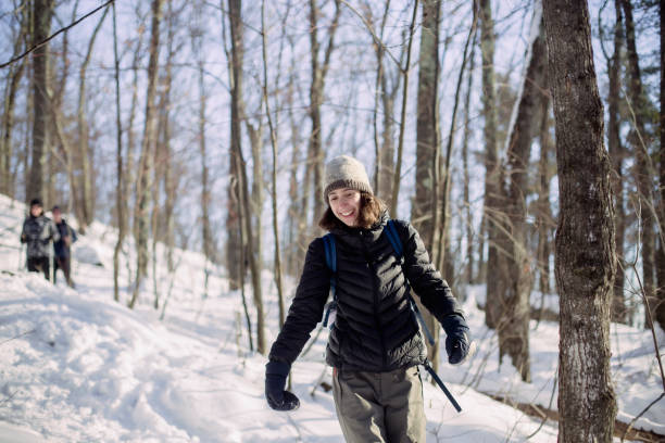 winter, hiking, snow, togetherness, people