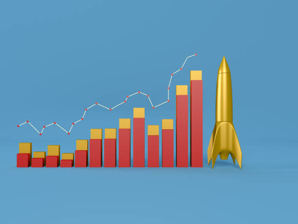 istock Business concept chart graph and diagram with rocket. To the moon concept 1296239755
