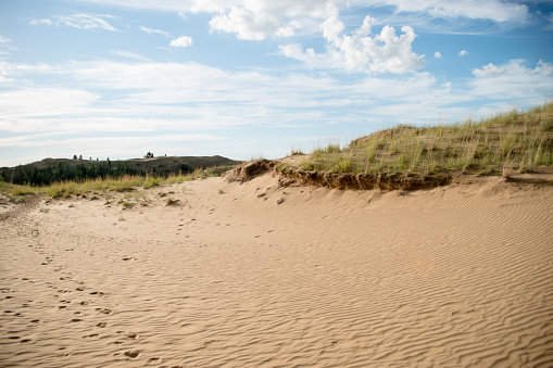 The beautiful sand dunes and natrual areas of the spirit sands national park in Carberry Manitoba