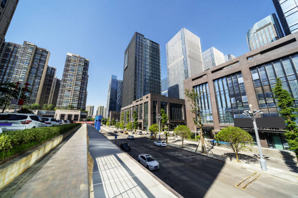 istock Modern city high-rise, China Ningbo CBD. 1296253638