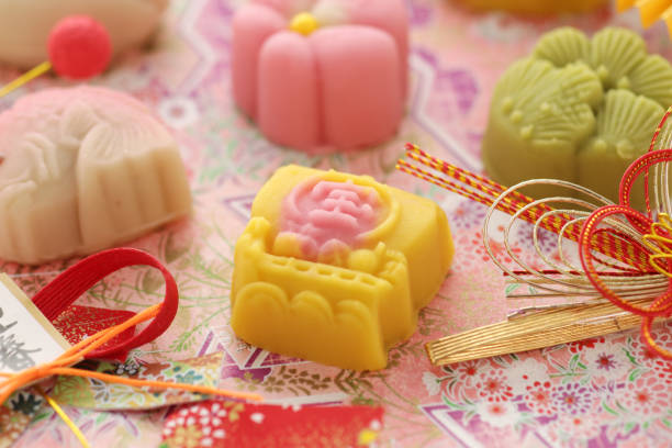 istock Japanese traditional celebrations and gift sweets 1296254734