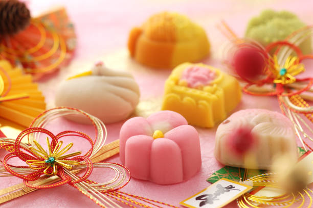 istock Japanese traditional celebrations and gift sweets 1296254746