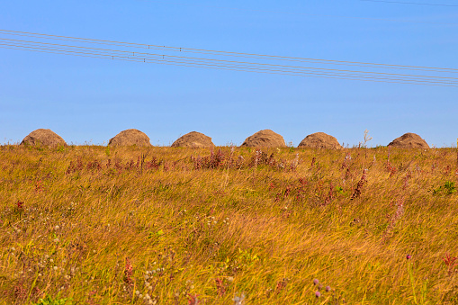 Haystacks in a row