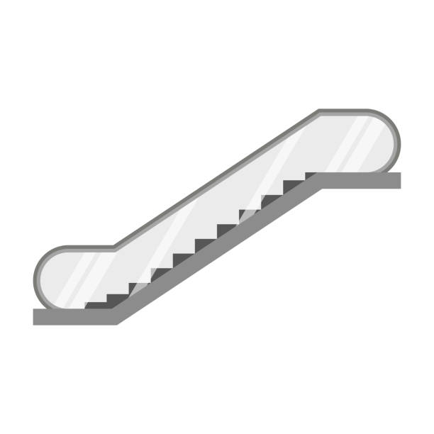 Escalator vector illustration Escalator vector illustration isolated on white background. escalator stock illustrations