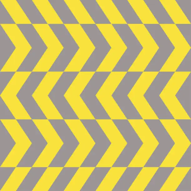 Vector illustration of Zigzag pattern, yellow and gray dashed lines. Seamless vector illustration.
