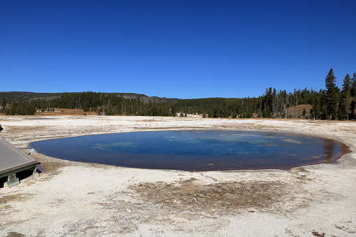 A hot pool in the Upper Geyser Basin area
