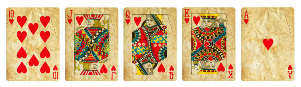 istock Royal Flush of Hearts - isolated 1296265732