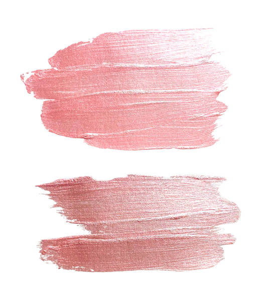 istock Beautiful textured soft pink strokes on a white background. Artistic acrylic paint strokes. 1296266245