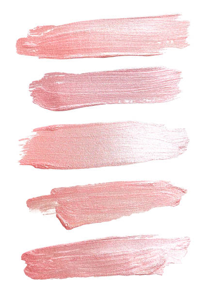 istock Beautiful textured soft pink strokes on a white background. Artistic acrylic paint strokes. 1296266252