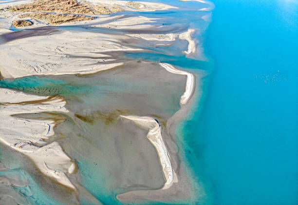 istock Aerial Shot Of Rees River In Glenorchy 1296267970