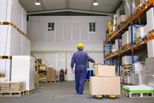 istock Senior logistic worker in hardhat and uniform 1296269219