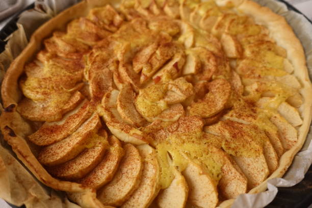 istock Homemade apple pie with puff pastry 1296271900