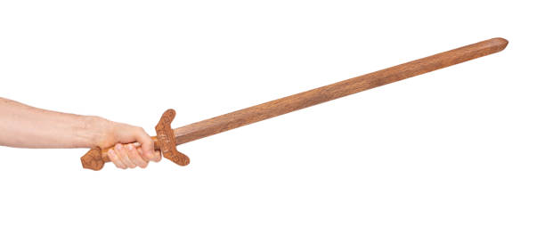 istock Chinese wooden sword isolated on a white background 1296272050