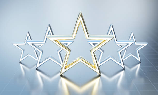 istock Gold star with silver stars 1296274715