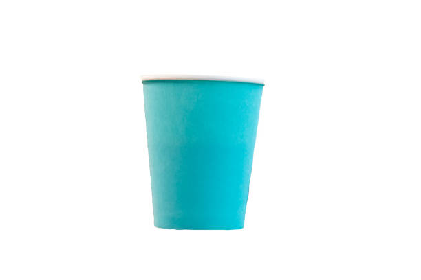 istock Blue paper cup with coffee isolated on white 1296279142