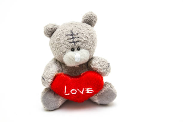 A set of three cute teddy bears each holding large heart shaped object. Original. Painted in watercolor. Valentine's day related item. Bears can be used separately.