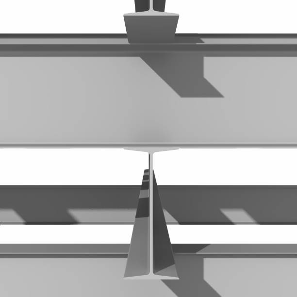 istock 3D rendering of rolled metal beams. Background design for architectural and construction industry. 1296282939