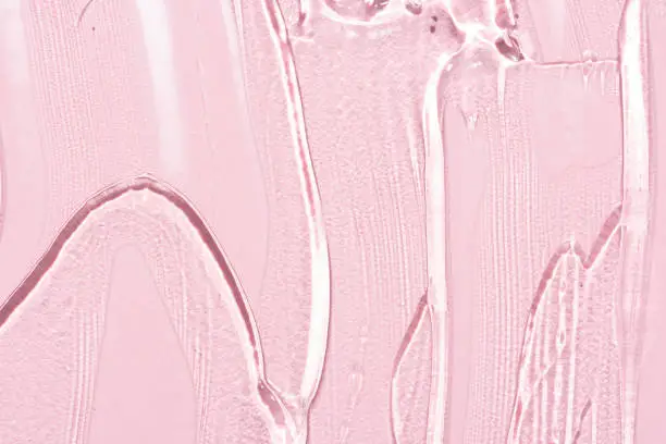 pink transparent gel macro close up texture with selective focus