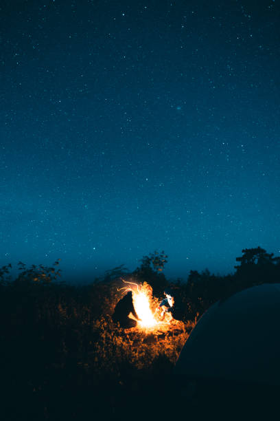 istock Camping in a Tent Under the Stars And bonfire 1296285252
