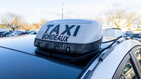 bordeaux taxi parked waiting drive customer in the city