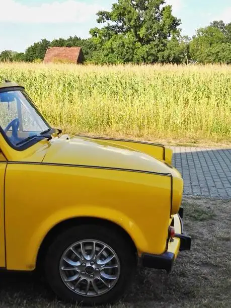 Yellow Convertible, Excursion to the Oderbruch, Ostalgia, Nostalgia, Summer 2020