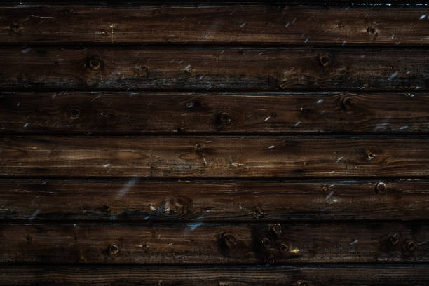 Section of an old dark gray wooden fence.