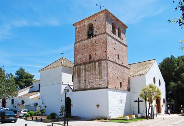 Town church, Mijas. View of the Church of The Immaculate Conception, Mijas, Spain. mijas pueblo stock pictures, royalty-free photos & images