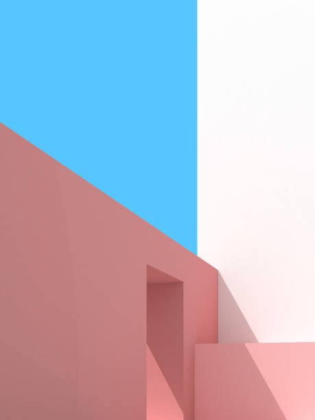 istock 3D illustration of abstract architecture background, Minimal architectural poster. 1296296653