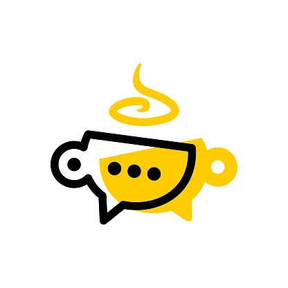 coffee talk chat cup vector icon illustration