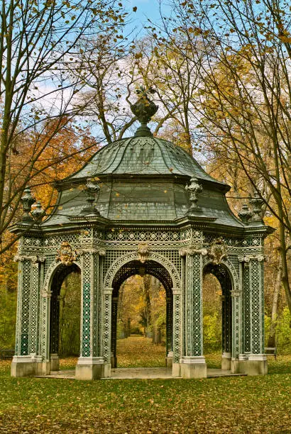Austria, pavilion in public park of Laxenburg in Lower Austria, a summer retreat from former Habsburg Monarchy