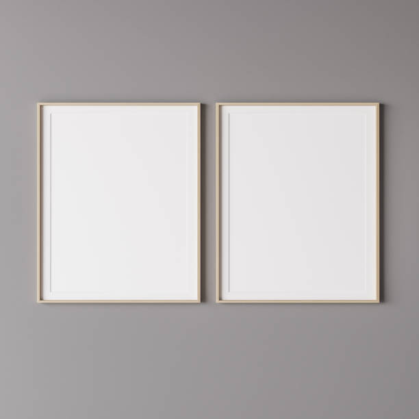 istock two wooden vertical frame mockup on gray wall 1296313051