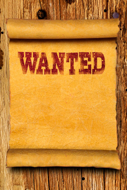 pôster procurado - wanted poster paper wild west burnt - fotografias e filmes do acervo