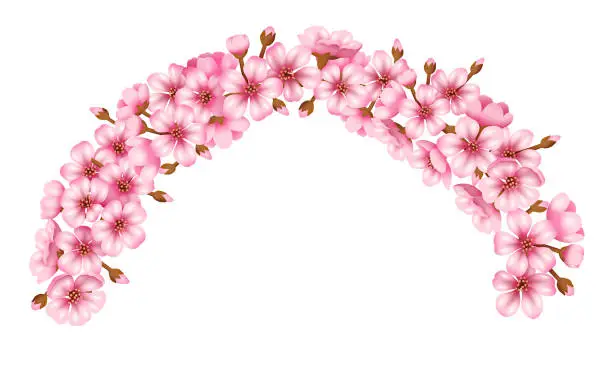 Vector illustration of Sakura Blossom Arch Vector