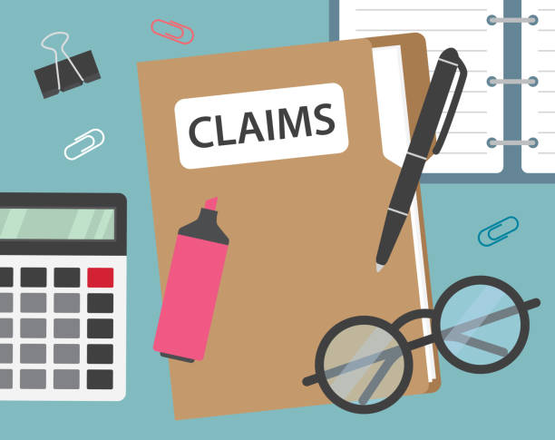 file folder with claims file folder with claims- vector illustration straight talk stock illustrations