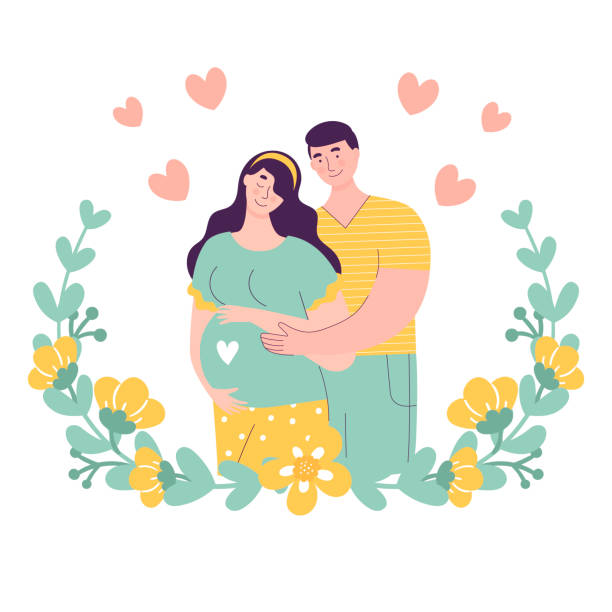 Husband Embracing His Pregnant Wife Cartoon Illustrations, Royalty-Free  Vector Graphics & Clip Art - iStock