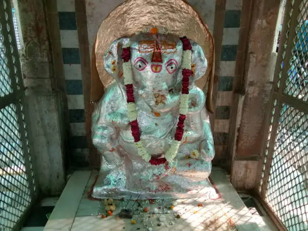 View of the idol of Ganesh Ji Maharaj built in a temple in India