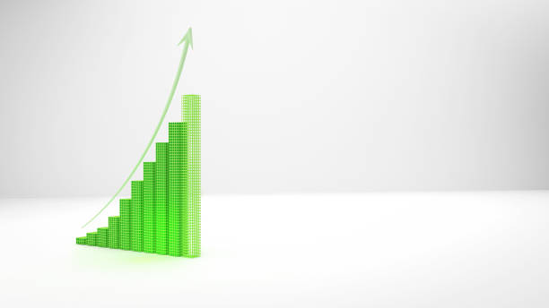 3d render image of a graphic showing  growth. Economic growth /  increase concept.
