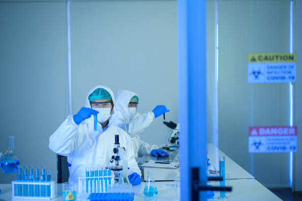 istock Scientist is testing and researching in laboratory, Science and technology healthcare concept 1296323180