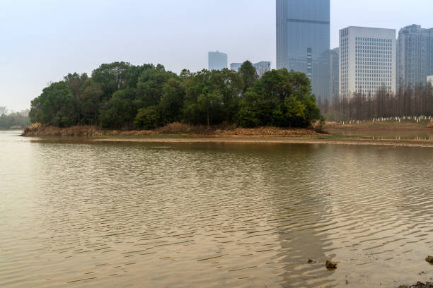 Lakeside modern office building in China