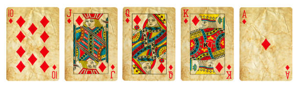 istock Royal Flush of Diamonds - isolated on white 1296332251