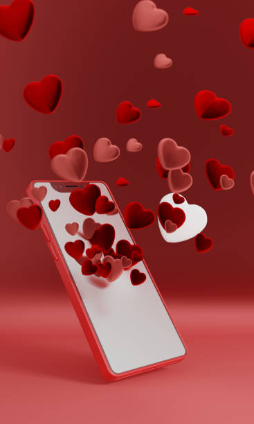 istock MOBILE PHONE WITH SCREEN ON AND MANY RED HEARTS 1296332814
