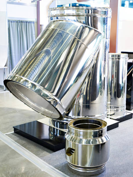 istock Double wall stainless steel chimney 1296338933