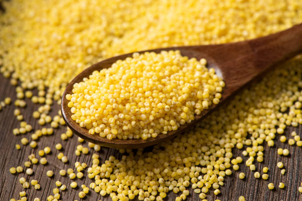 istock Raw Organic Healthy Millet in Spoon 1296339710