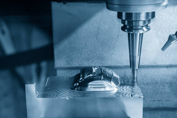 istock The  CNC  milling machine cutting  the mold parts by solid ball  end-mill tool. 1296342409