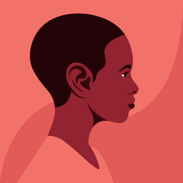 Portrait of an African boy. The face in a profile. Avatar. Portrait of an African boy. The child’s face in a profile. Avatar of a schoolboy. Side view. Vector flat illustration african american male model stock illustrations